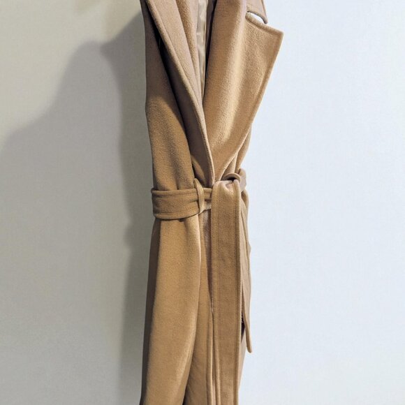 Michael Kors Belted Wrap Vest, Wool-Blend, Camel, Large - Picture 4 of 8